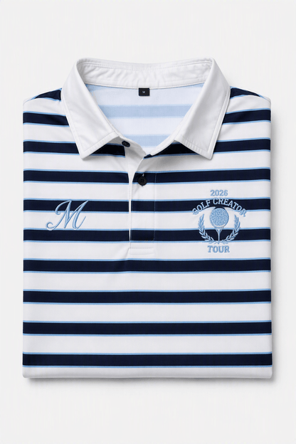 2026 Golf Creator Tour Striped Performance Polo